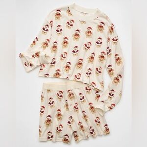 American Eagle Outfitters Cream Gingerbread Pajama Set